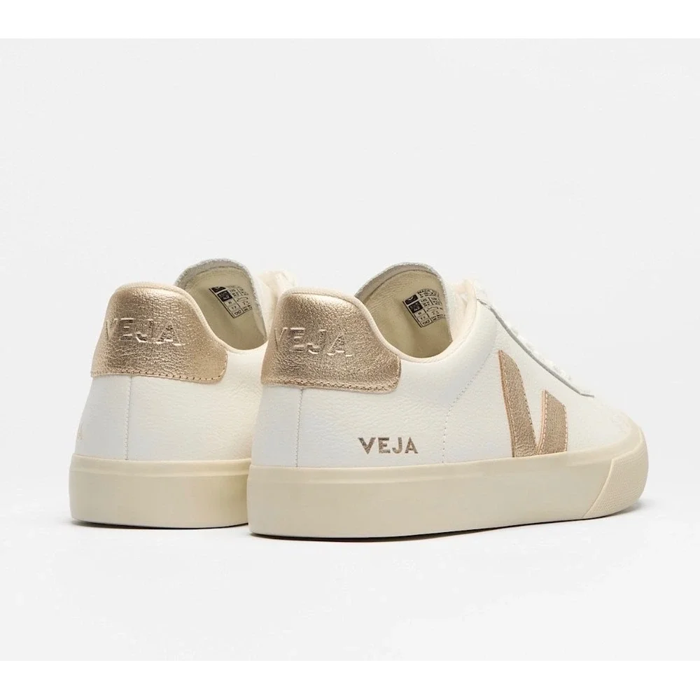 Veja Campo Leather Low Top Lace Up Sneakers EU39 Extra White/Platine Worn Once! - Picture 3 of 12